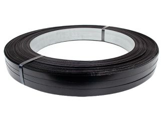 Feuillards acier laqué noir a enroulement trancanné